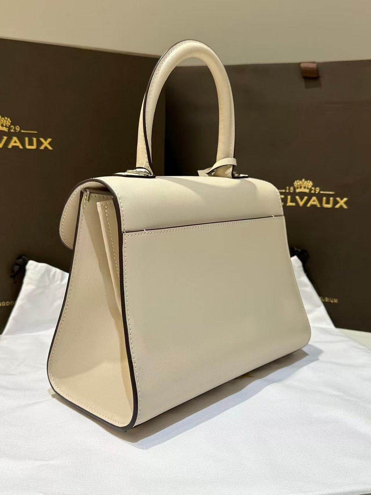 D*lvaux Brillant Mini 24cm Beige in Cowhide