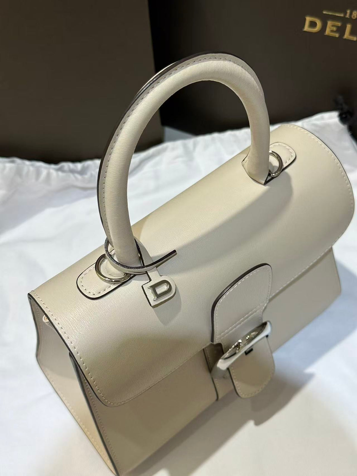 D*lvaux Brillant Mini 24cm Beige in Cowhide