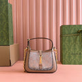 G*G Jackie Mini Crystal Bag Pink Lizard Leather