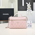 Ch*nel 2026 Vanity Bag 19cm Pink in Caviar and Cowhide Leather AP4385