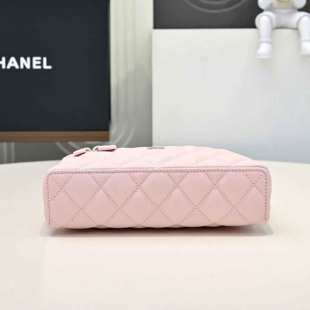 Ch*nel 2026 Vanity Bag 19cm Pink in Caviar and Cowhide Leather AP4385
