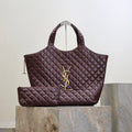 Y*S*L ICARE MAXI SHOPPING BAG 58 CM BURGUNDY SHEEPSKIN