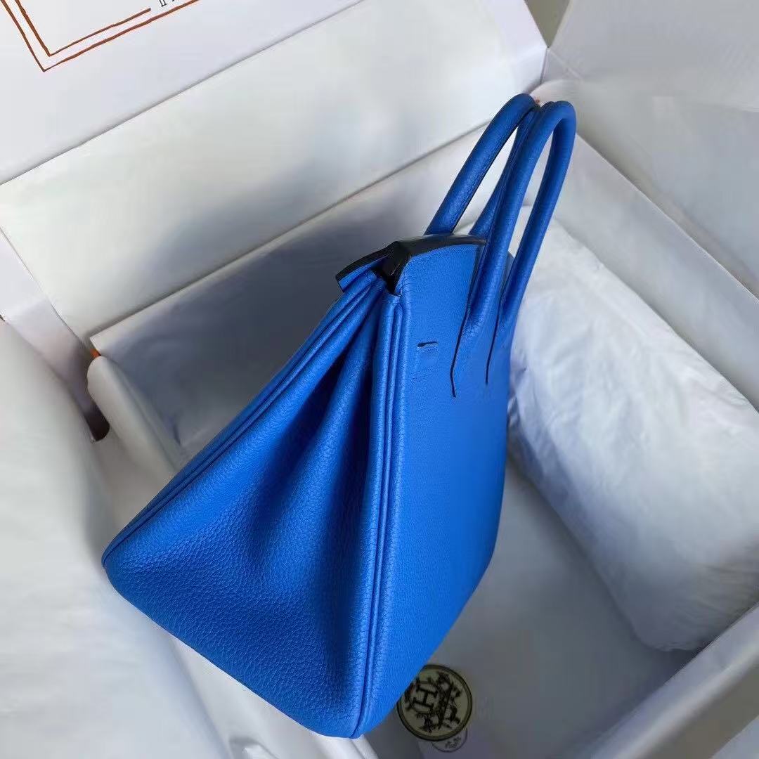 H*rmes 2025 Birkin Bag 25cm Blue Togo Leather Silver Hardware