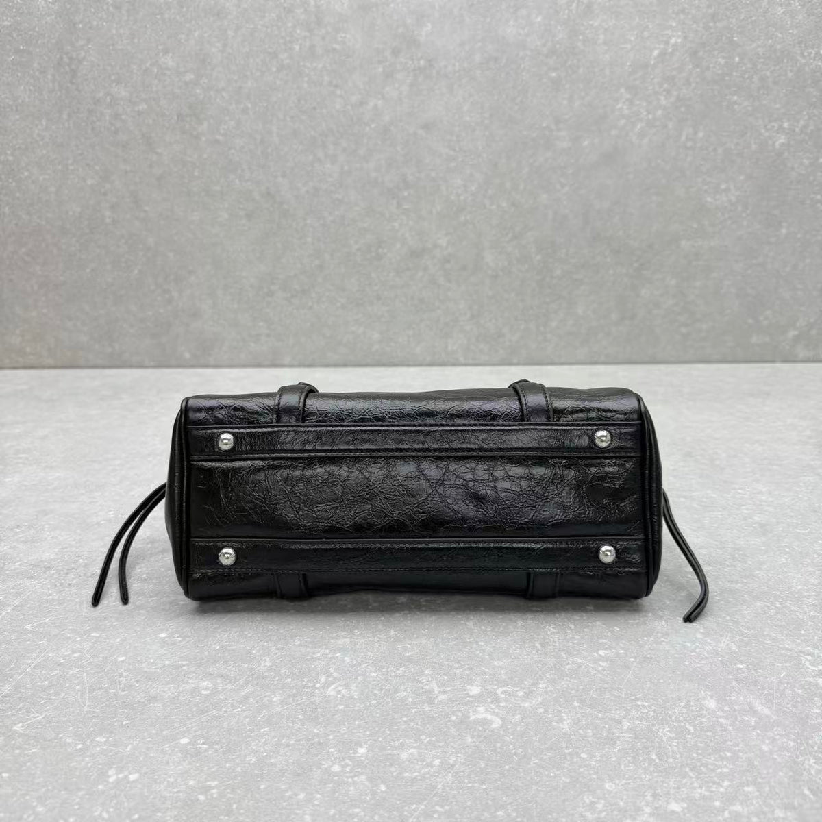 M*u Retro Rope Motorcycle Bag Black Leather