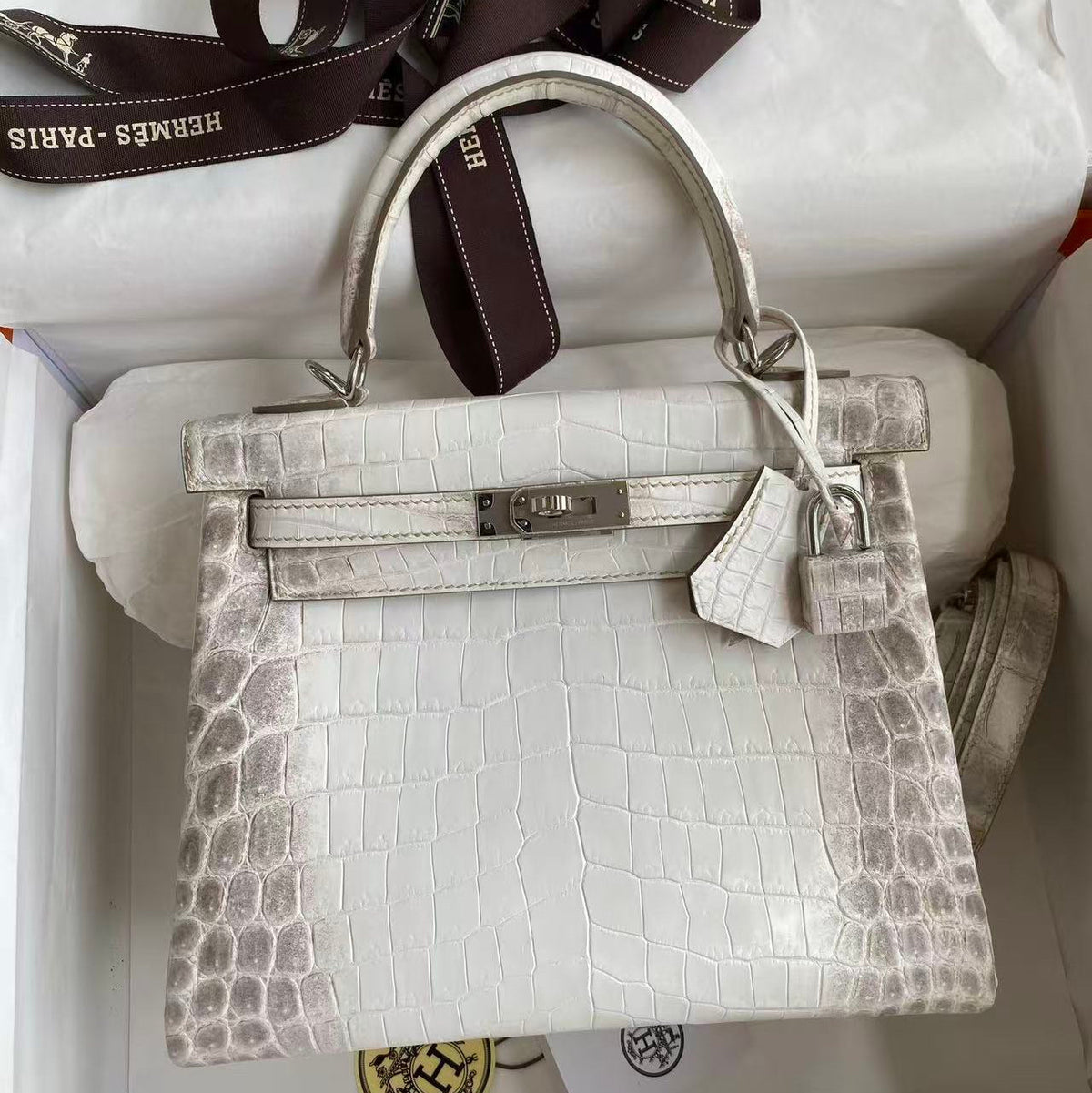 H*M Kelly Retourne 25cm Himalayan Crocodile Leather (15 days production)