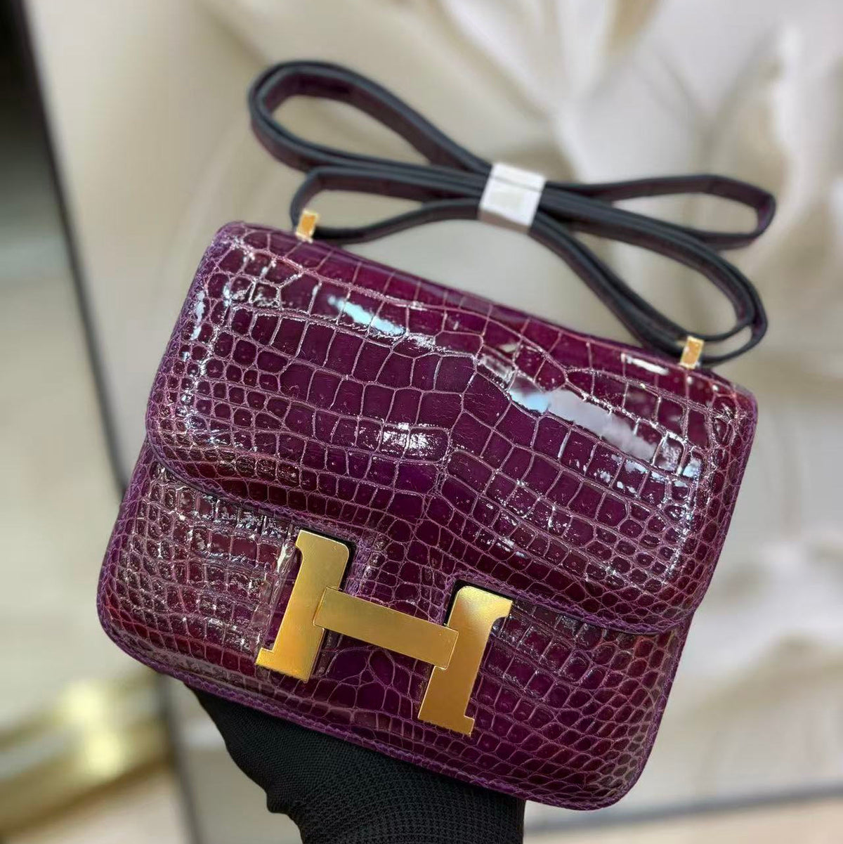 H*M Constance Bag Crocodile Patent Leather ( days production))