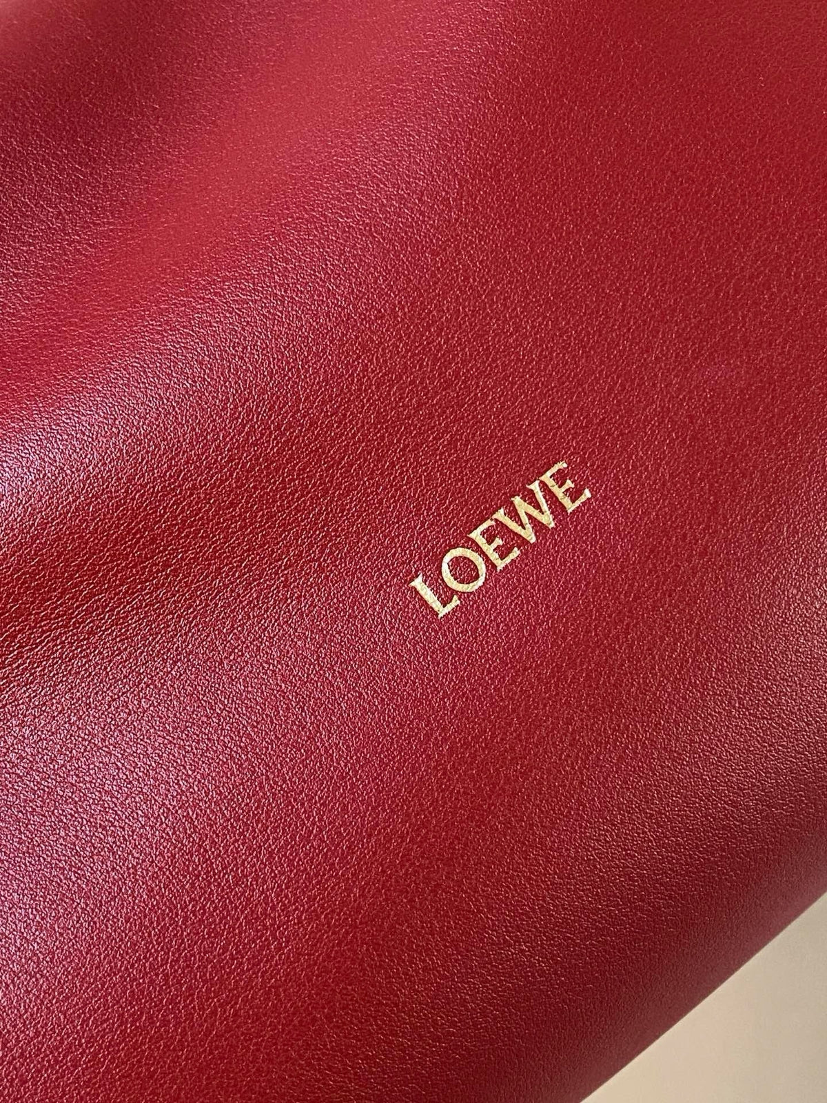 L*ew Coil Flamenco Medium Leather Clutch Red Leather