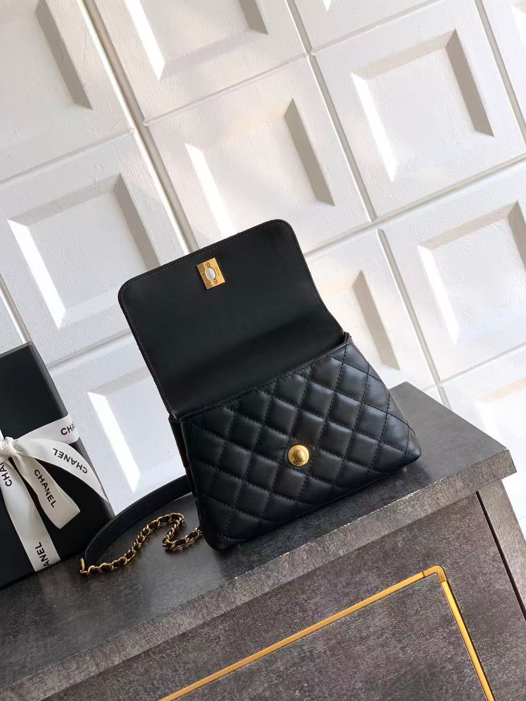C*C Mini Coco Handbag 19cm Black Calfskin