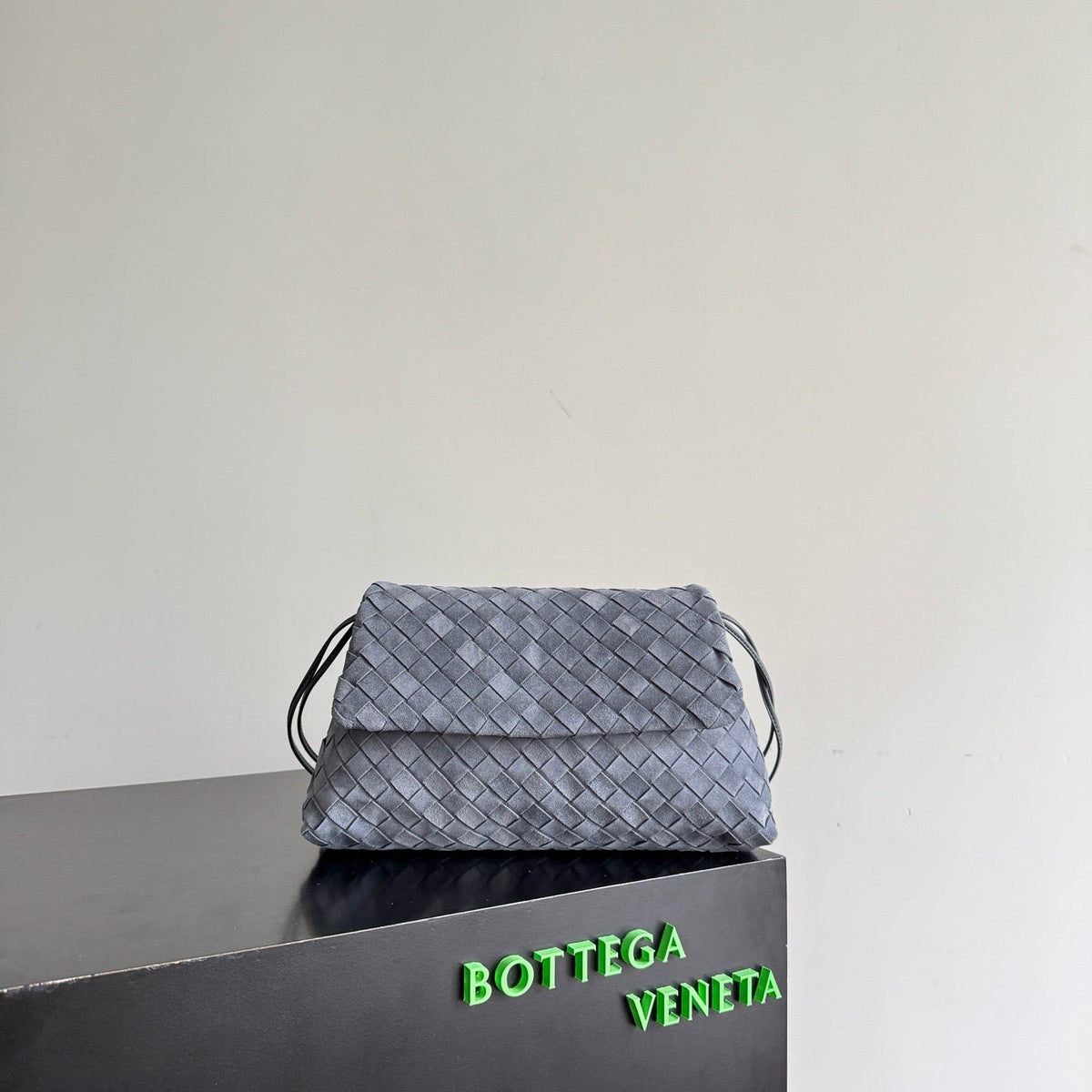 B*V Giorno Bag Cloudy Indigo Intrecciato Suede