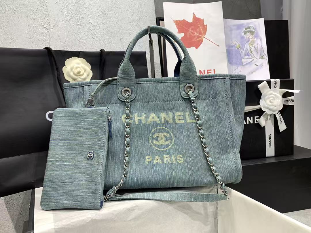 C*C Deauville Shopping Tote Bag Denim