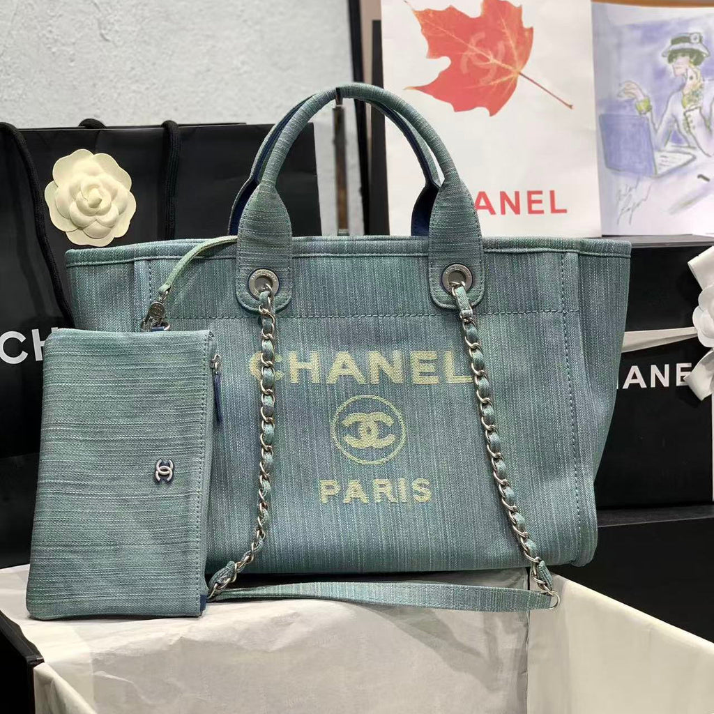 C*C Deauville Shopping Tote Bag Denim