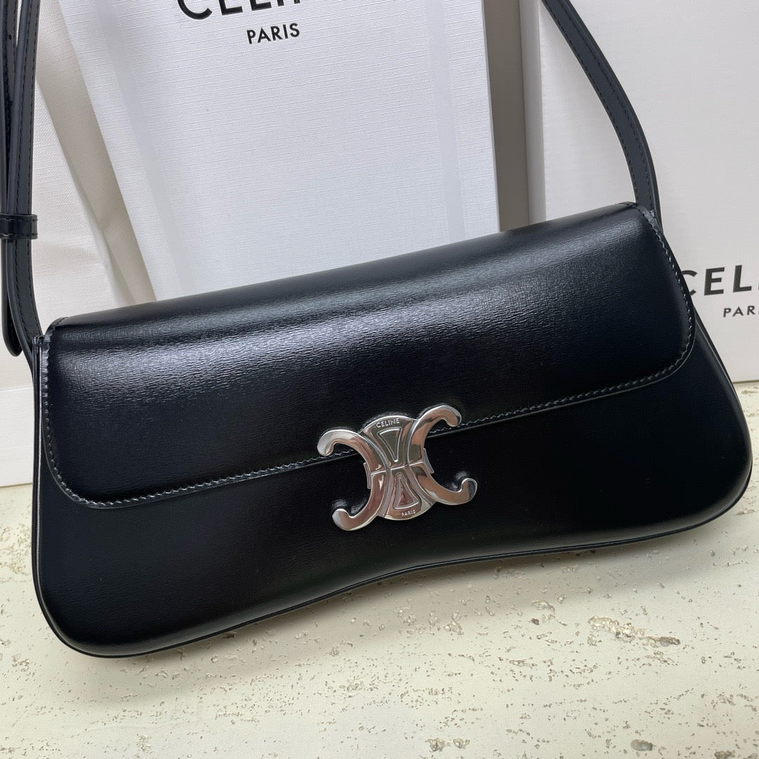 C*E LOLA 28cm Medium Black Glossy Calfskin
