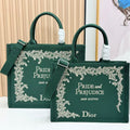 C*D Book Tote Pride Prejudice Embroidery Canvas