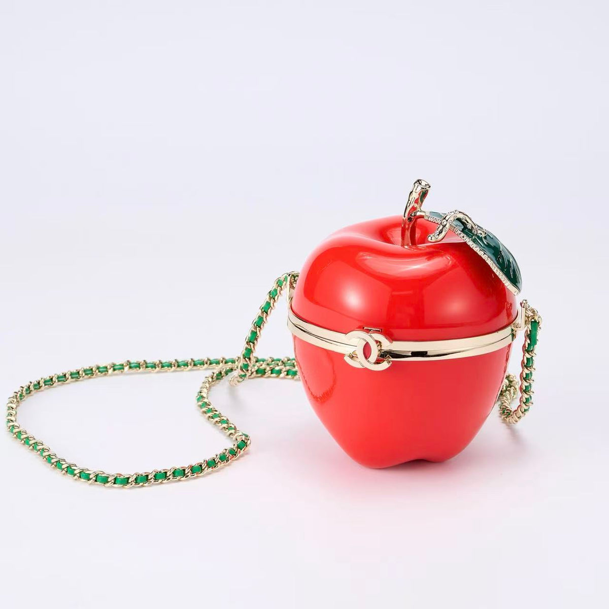 C*C Métiers d'art 2026 Apple Minaudière Bag Red Lacquered Metal