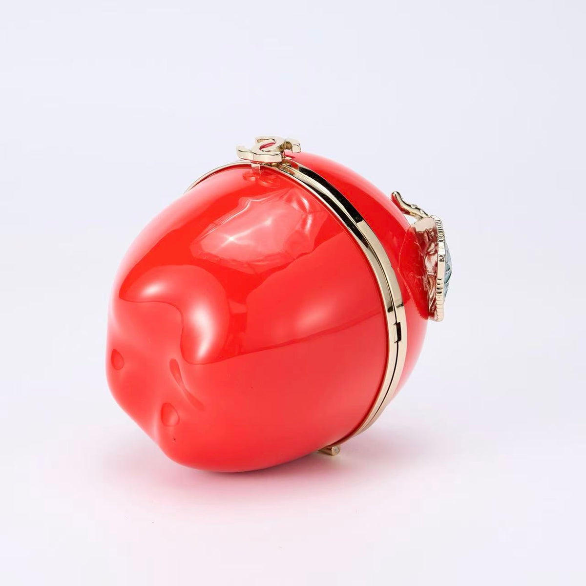 C*C Métiers d'art 2026 Apple Minaudière Bag Red Lacquered Metal