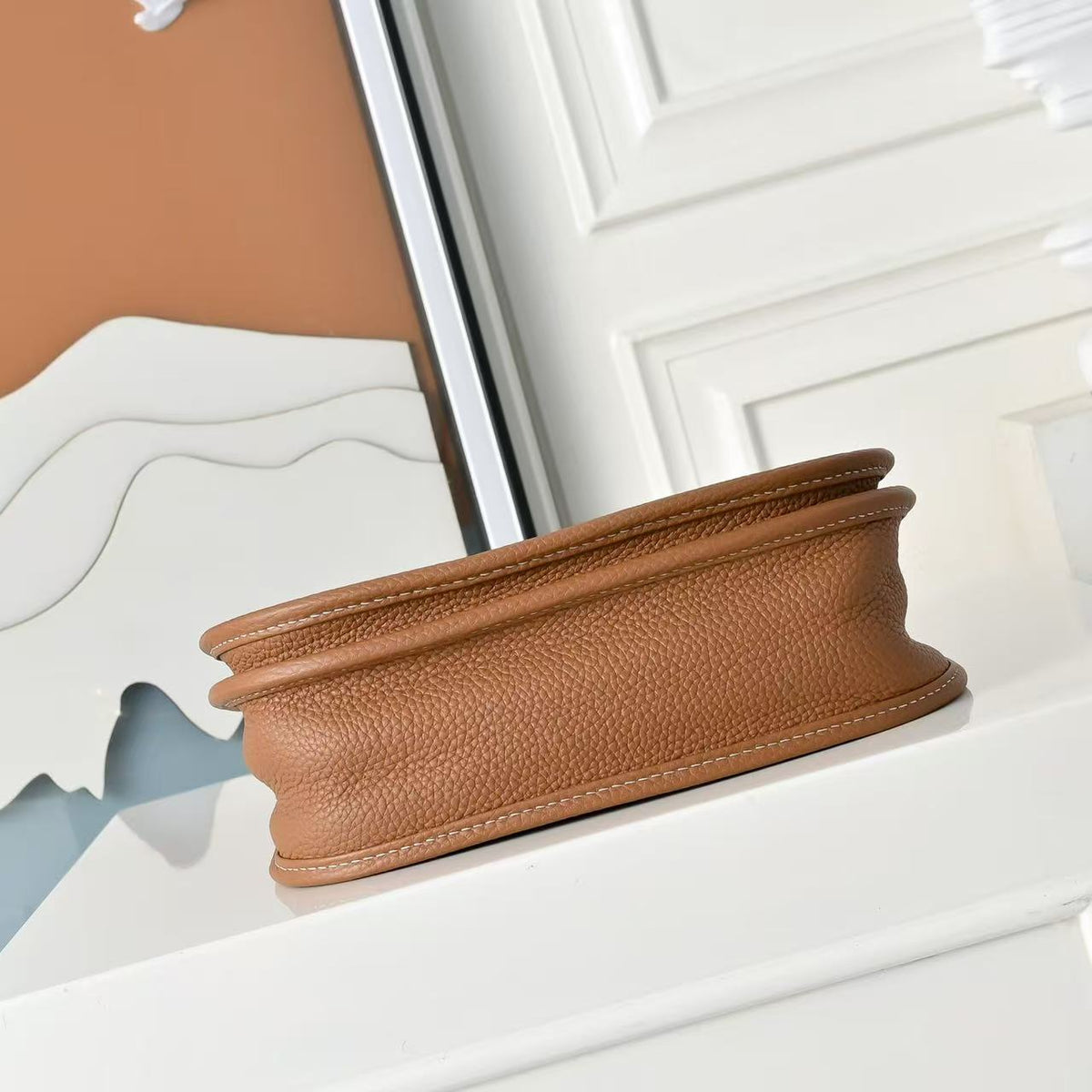 H*M Evelyne III 23cm Camel Brown Calfskin Gold Hardware