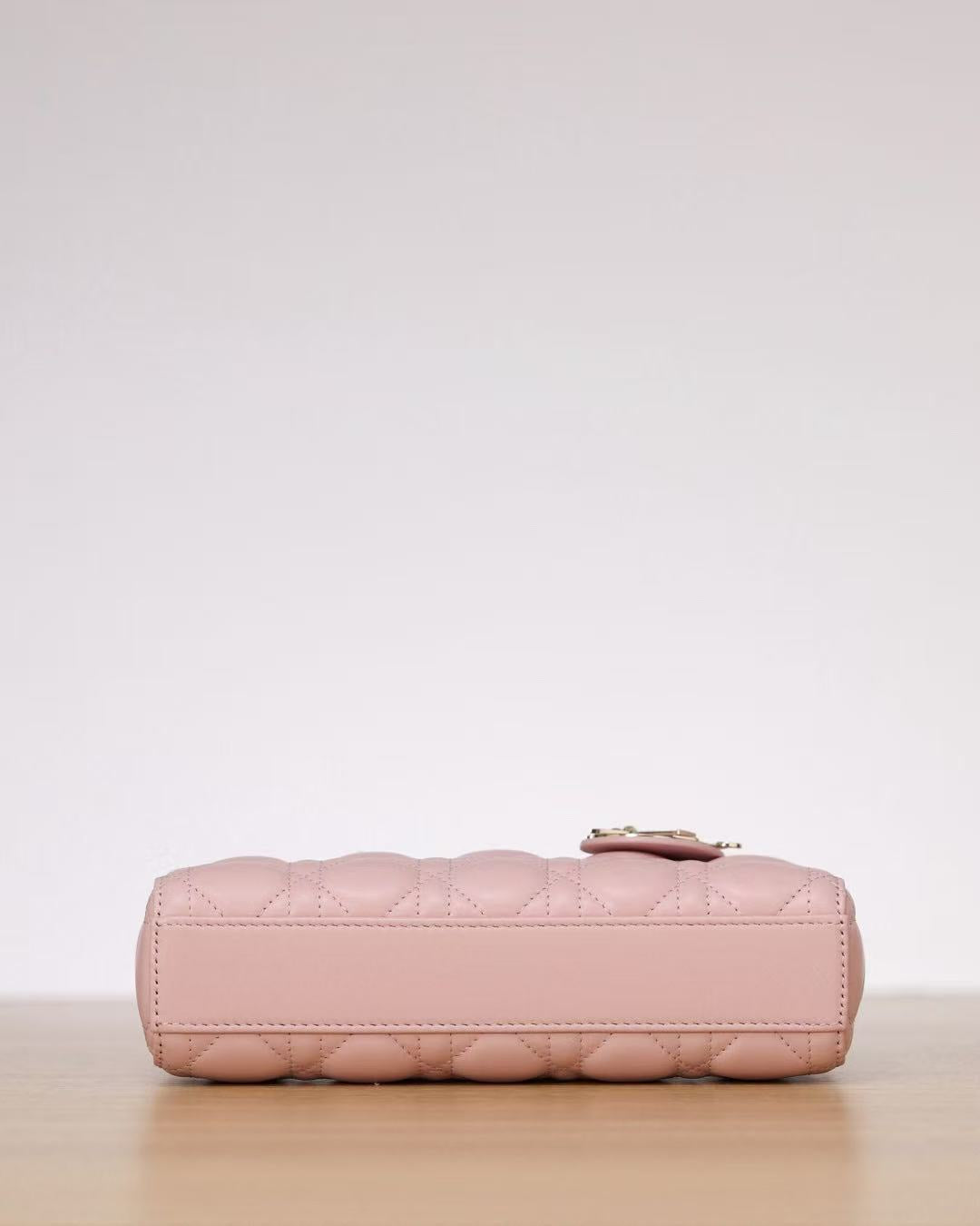 C*D Lady D-Joy 22cm Bag Pink Lambskin
