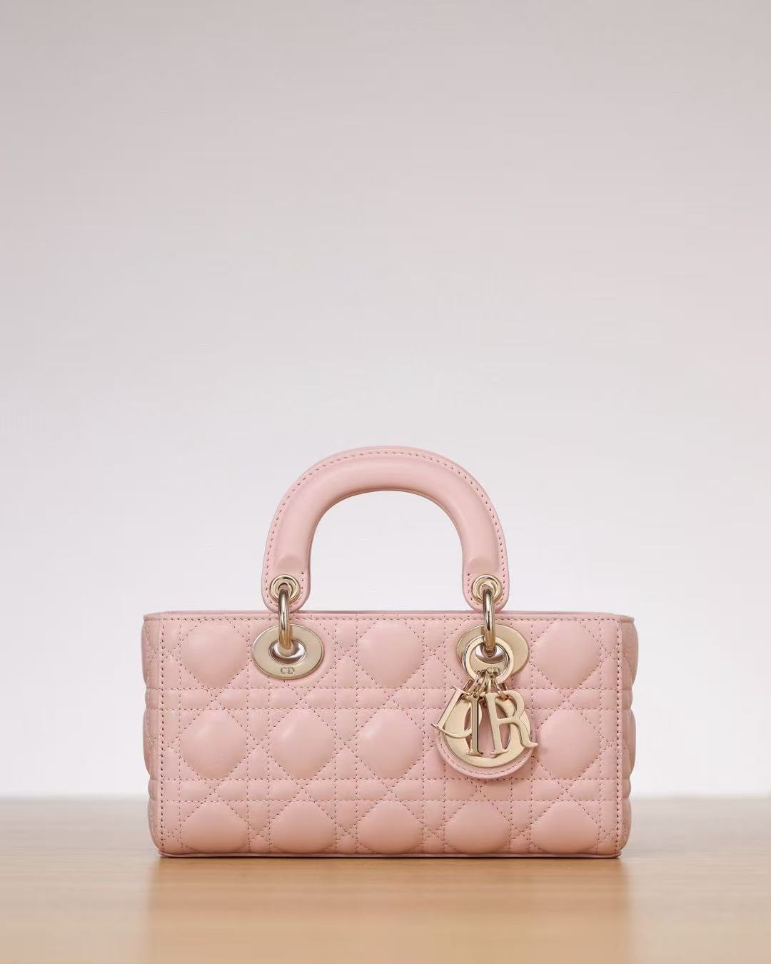 C*D Lady D-Joy 22cm Bag Pink Lambskin