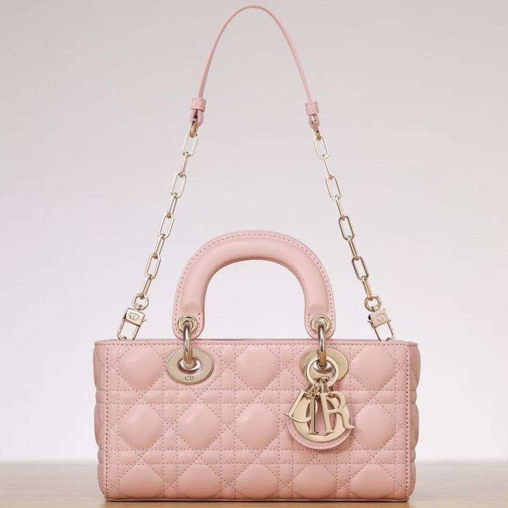C*D Lady D-Joy 22cm Bag Pink Lambskin