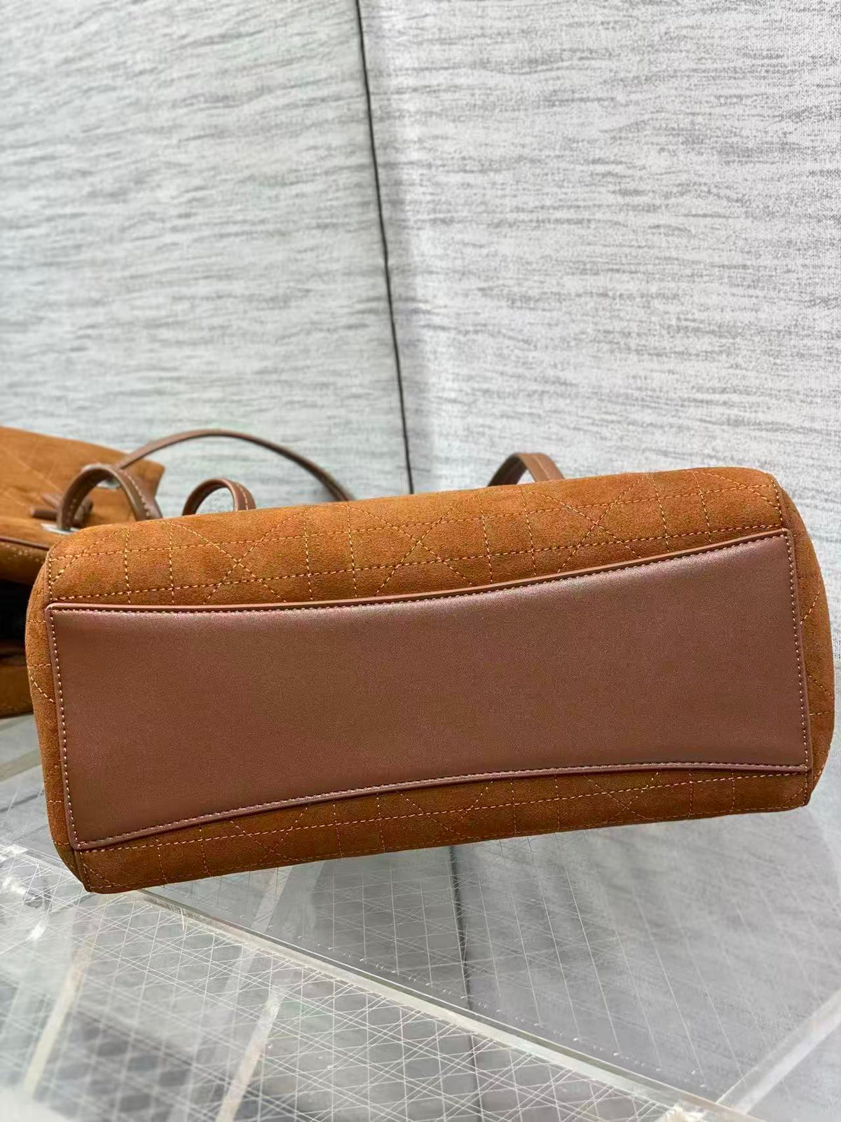 C*D Promenade Shopping Bag 27cm Brown Suede