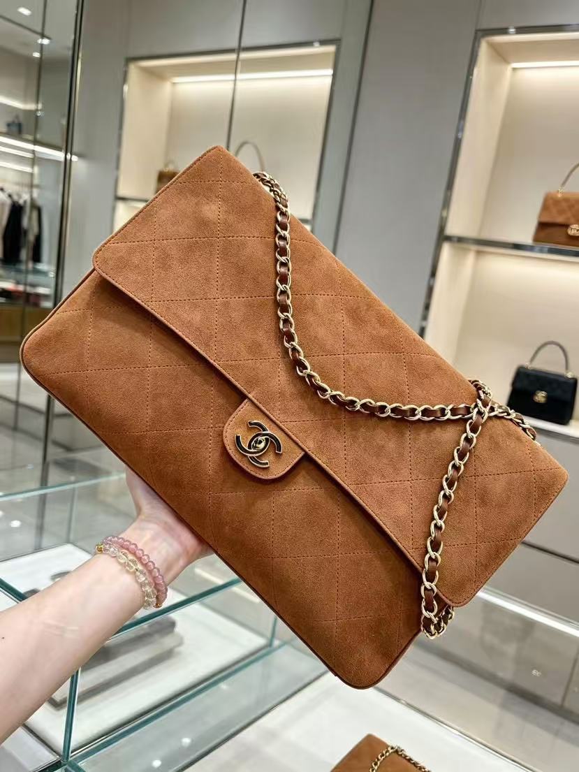 C*C Souplissimo Flap Handbag Suede Calfskin