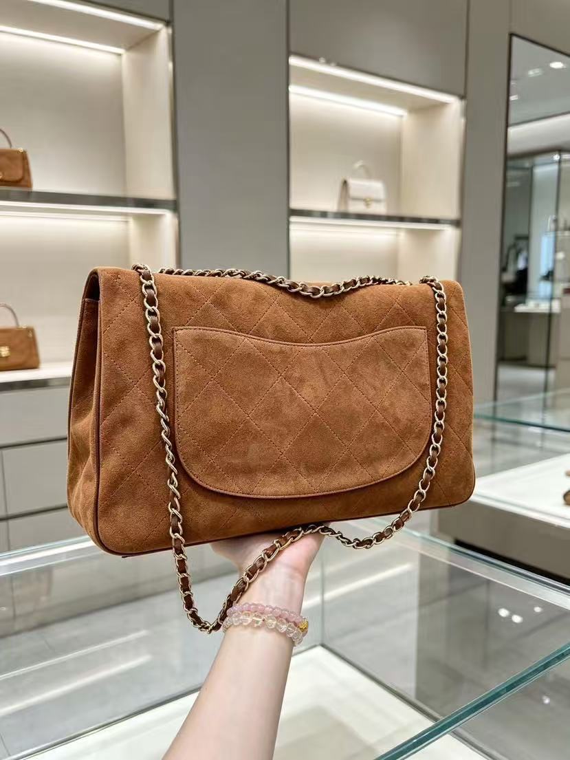 C*C Souplissimo Flap Handbag Suede Calfskin