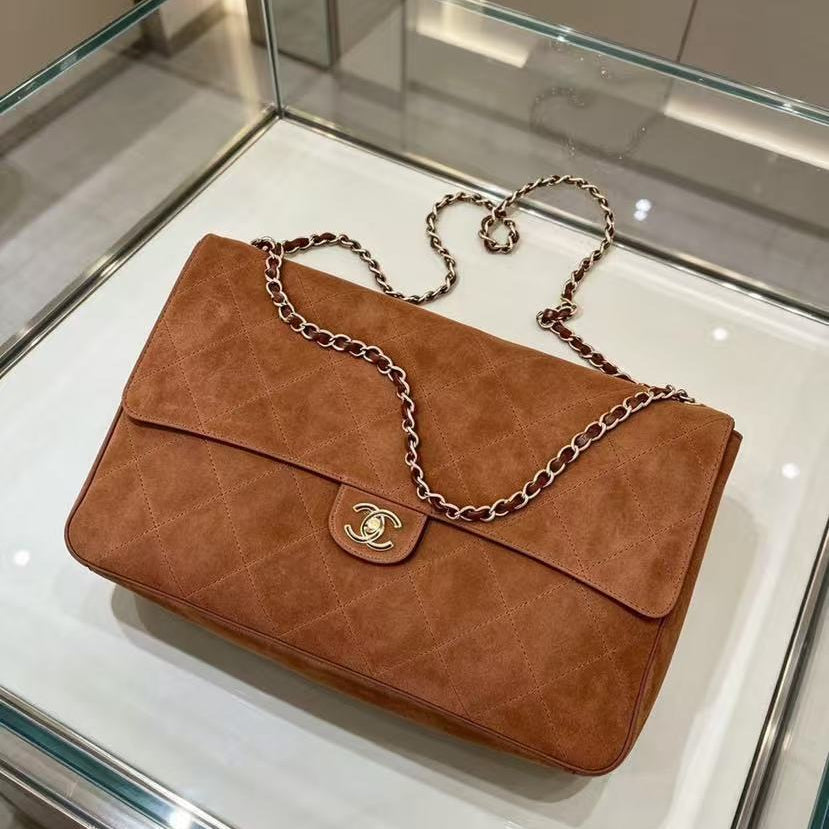 C*C Souplissimo Flap Handbag Suede Calfskin
