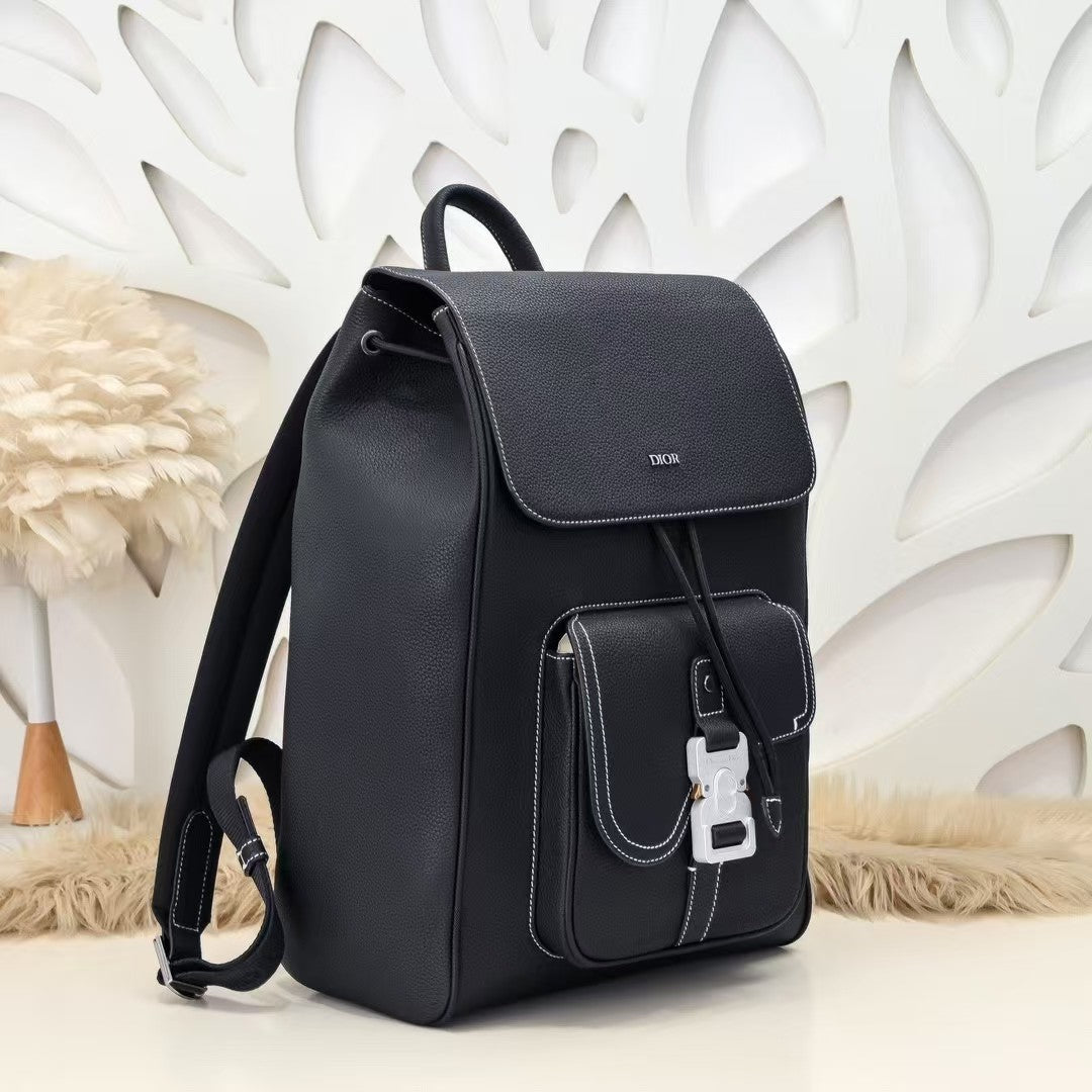 C*D Saddle Backpack 40cm Black Calfskin
