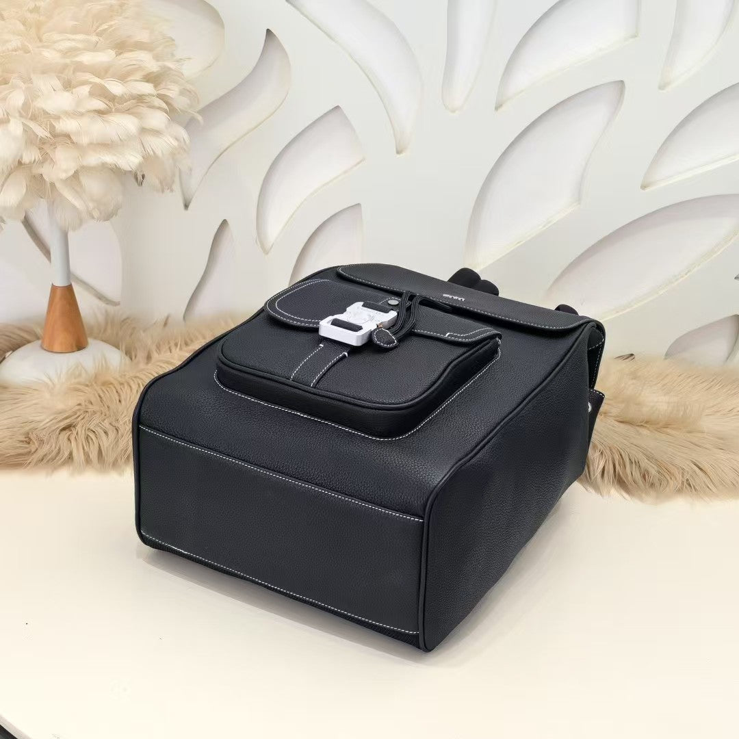 C*D Saddle Backpack 40cm Black Calfskin