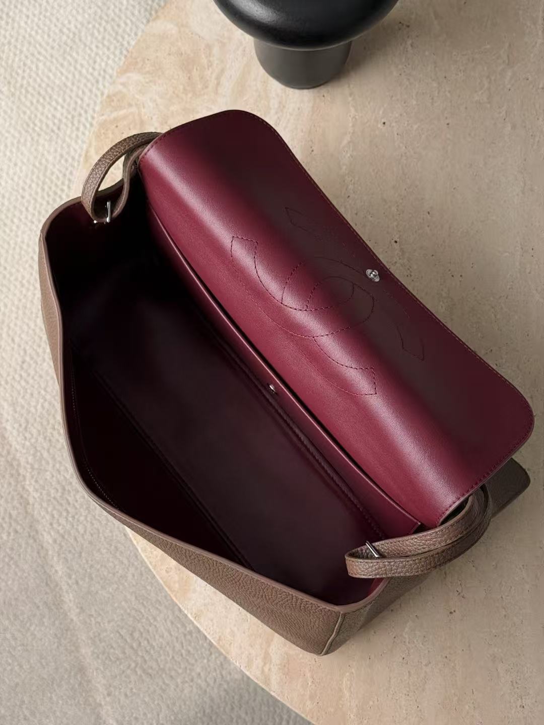 C*C 2026 Maxi Flap Bag 32cm Brown Calfskin SHW