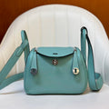 H*M LINDY BAG 19CM MINT BLUE CALFSKIN