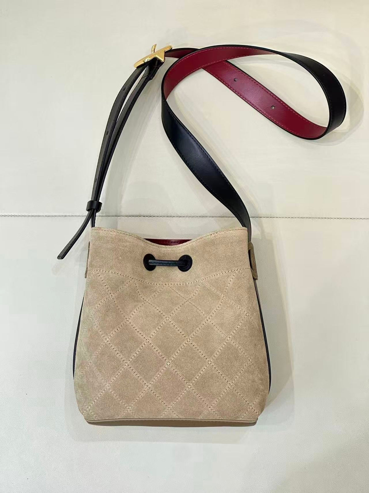C*C 26FW Bucket Bag 19cm Dark Beige Suede Calfskin