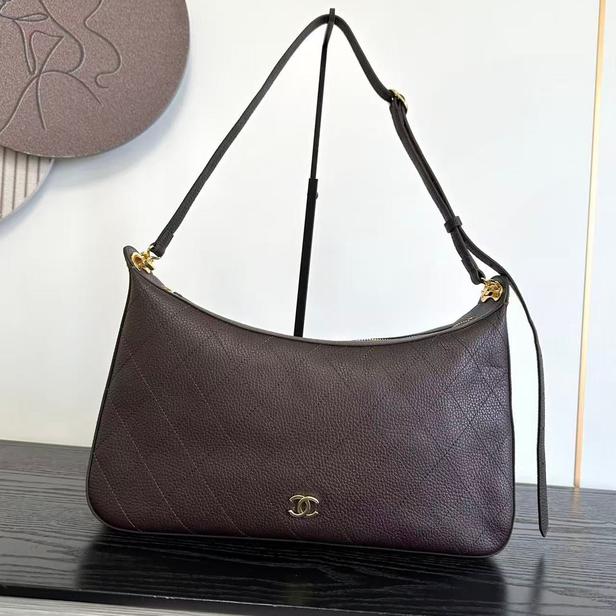 C*C 26FW Hobo Bag Grained Calfskin