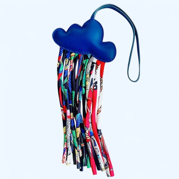 H*rmes Cloud Charm Leather Silk