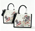 C*D Book Tote Strap D*or Hortensia Garden Embroidery Canvas