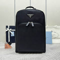 Pr*da Triangle-Logo Zipped Backpack Black Saffiano leather