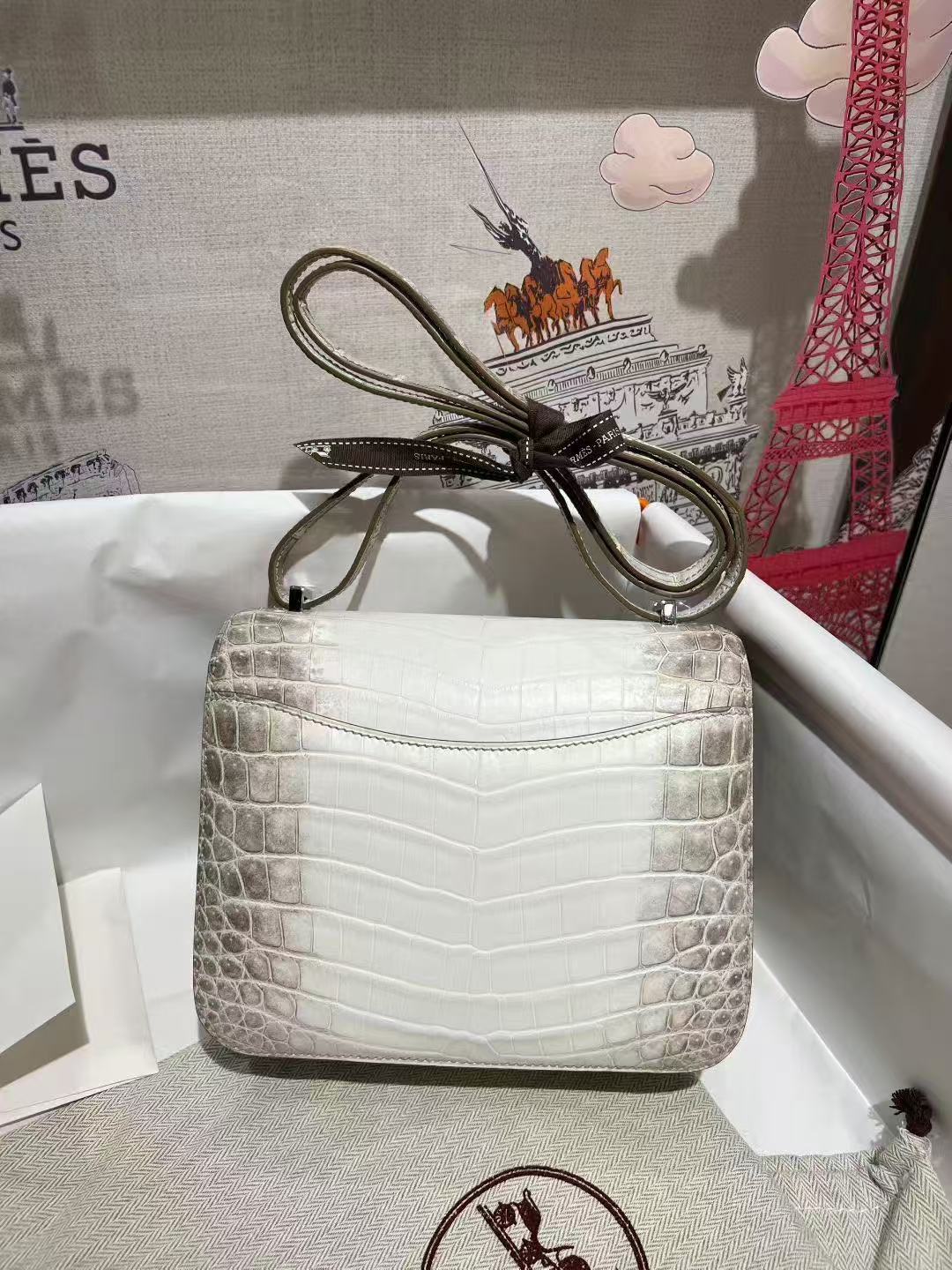 H*M Constance Bag 18cm Himalaya Crocodile Leather (15 days production)