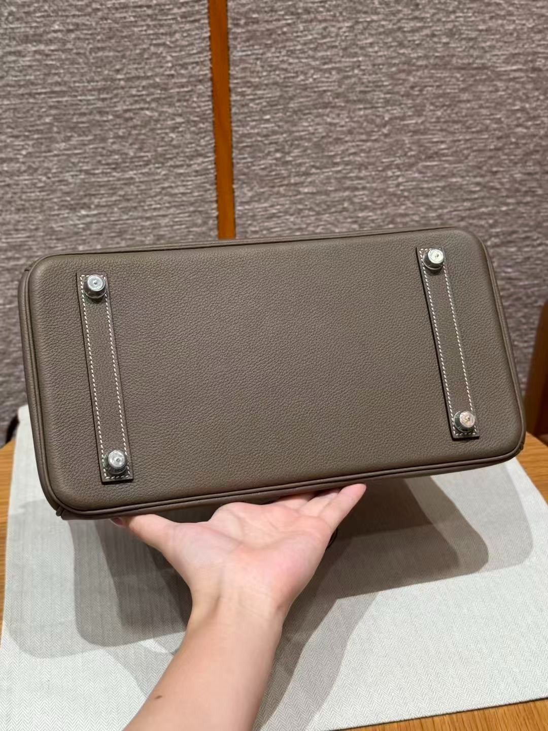 H*M Birkin 29cm Etoupe Taurillon Leather