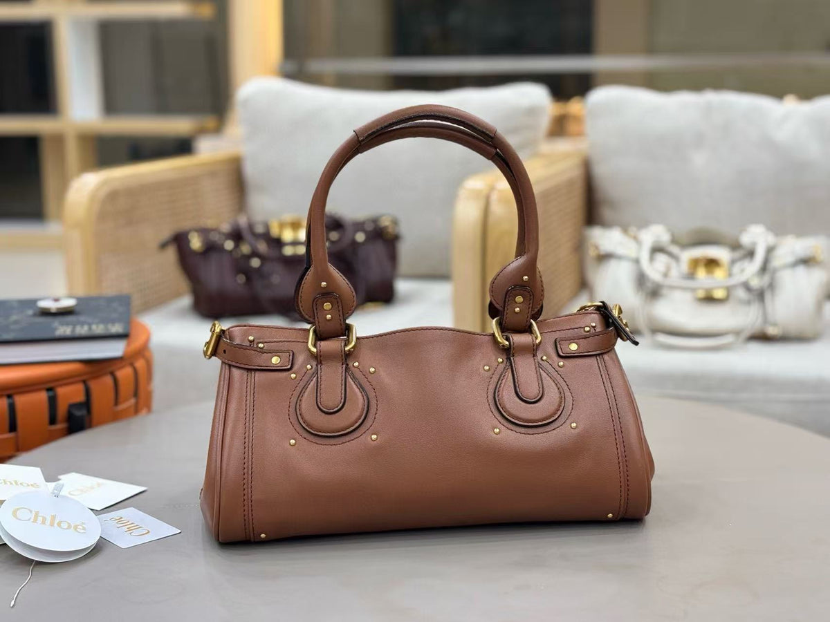 Chl*e 2025 Paddington Bag Brown Grained Leather