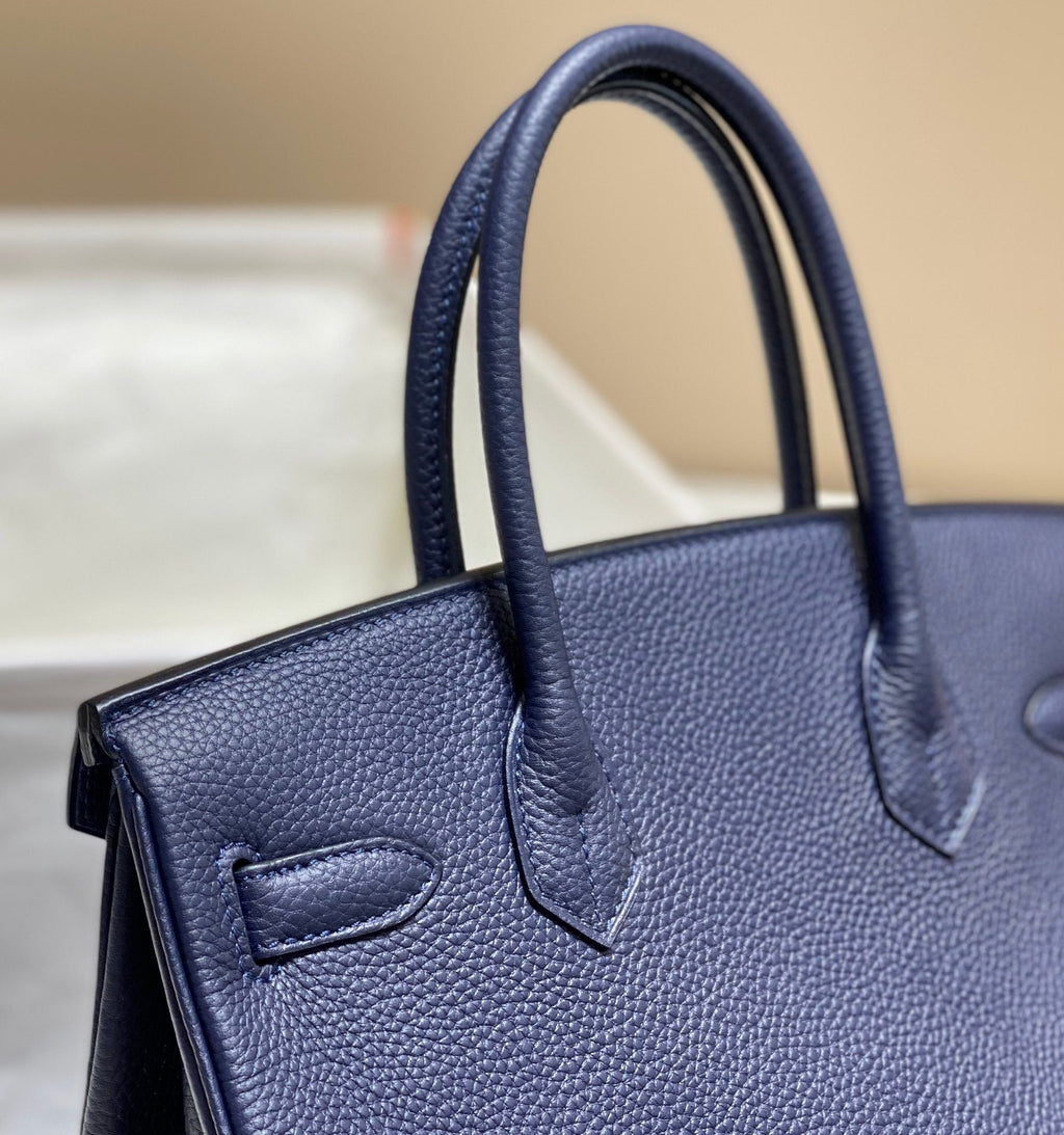 H*M Birkin 30cm Dark Navy Blue Epsom Leather