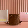 M*u Bucket Bag 14cm Brown Suede