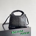 B*V Mini Hop Hobo Bag Black Intrecciato Calfskin