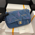 C*C 22P Flap Bag Blue Denim
