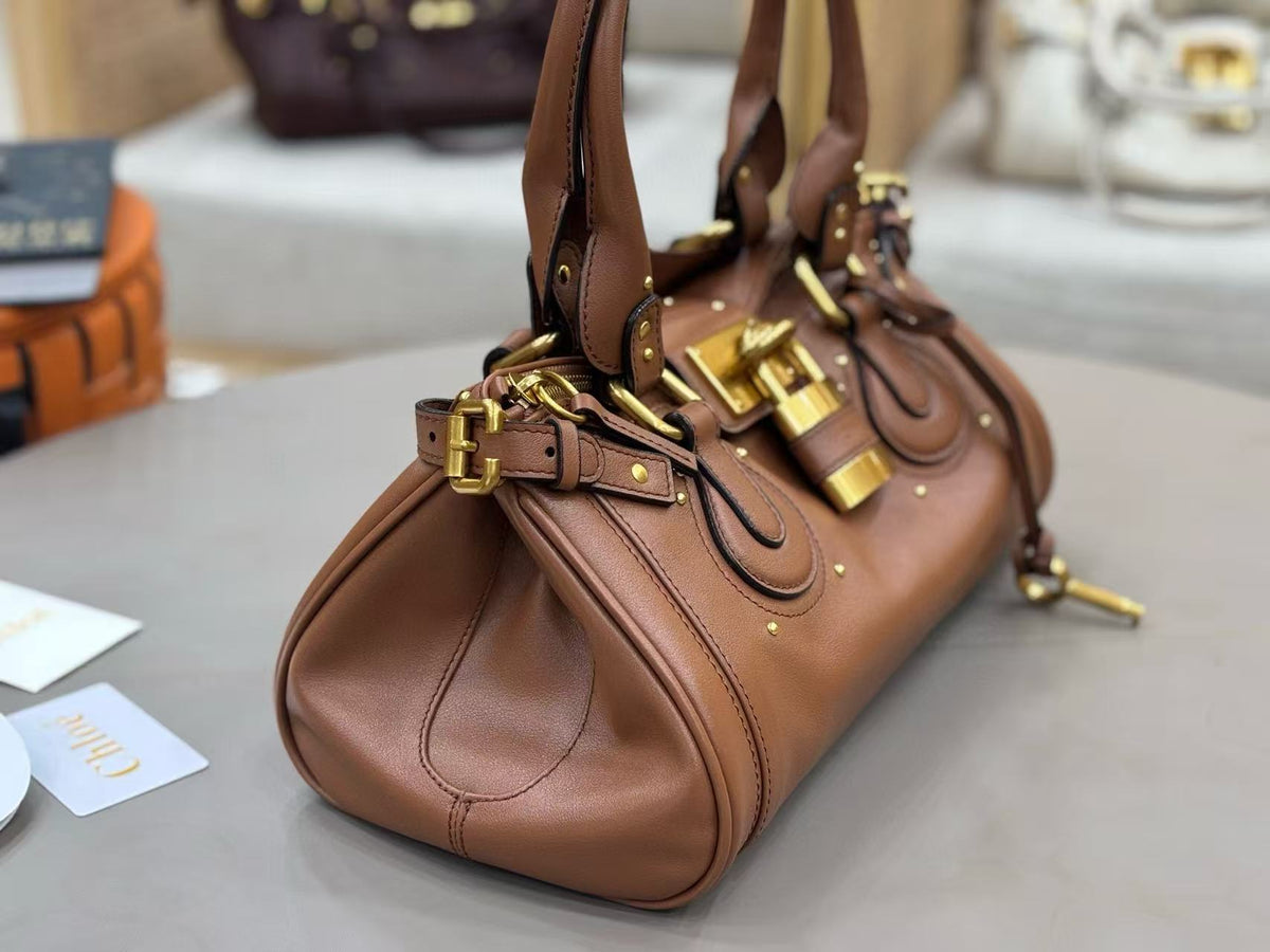 Chl*e 2025 Paddington Bag Brown Grained Leather