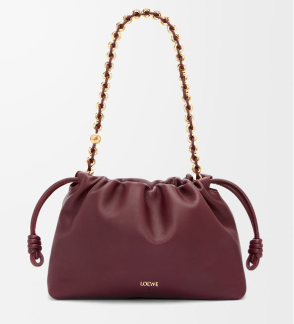 L*ew Medium Flamenco Bag 30cm Dark Burgundy Lambskin