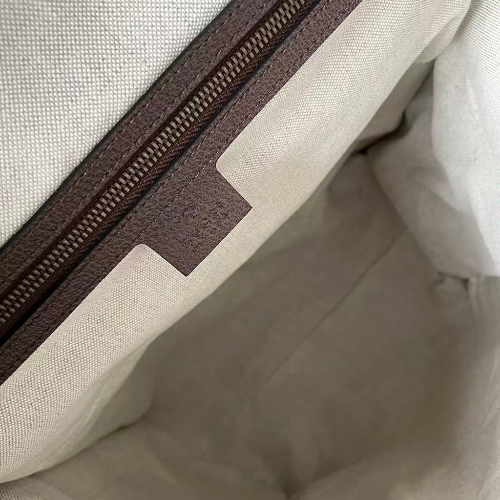 G*G Supreme Skateboard Backpack Brown Beige Leather Canvas