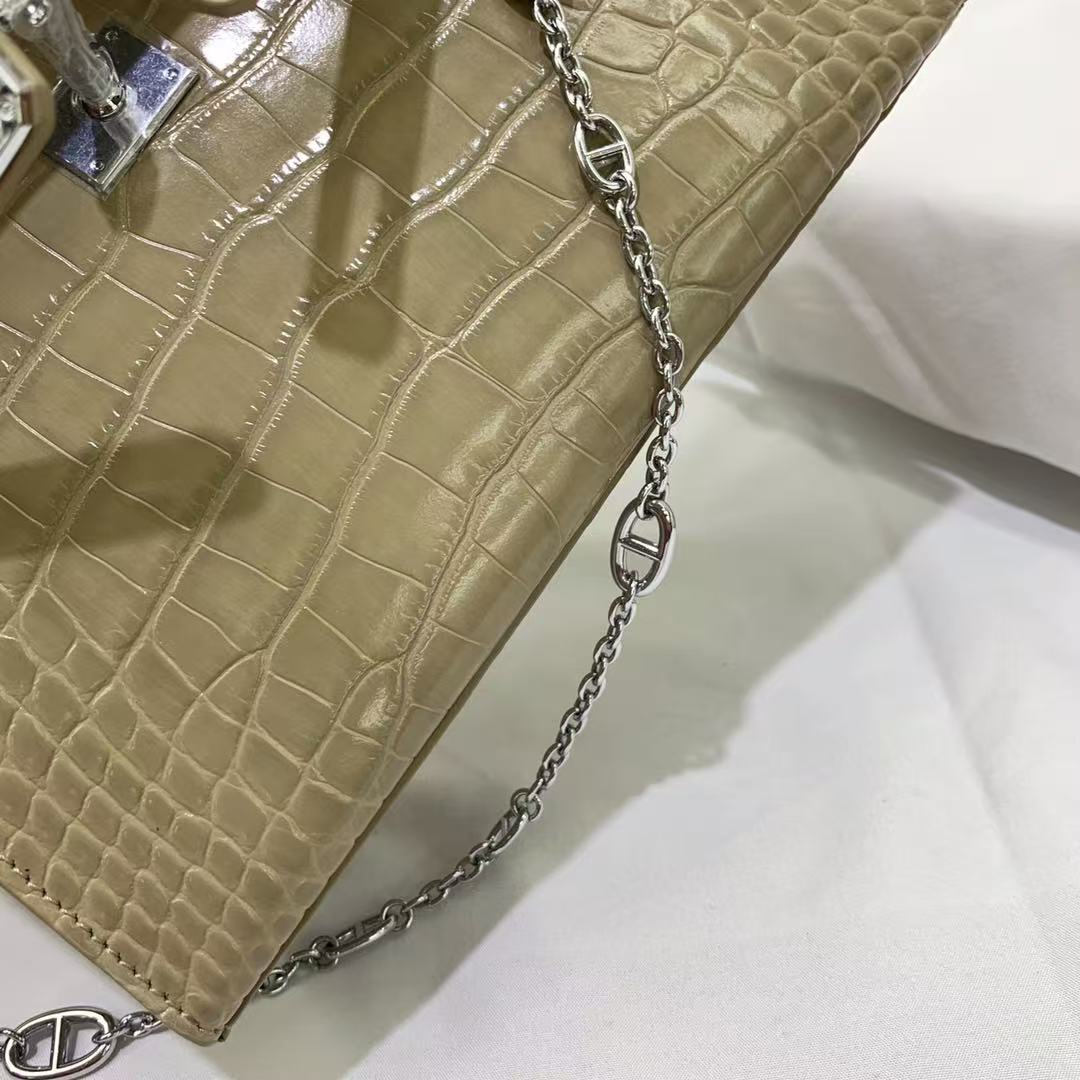 H*M Kelly Gris Tourterelle Crocodile Leather ( day production)