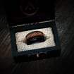 Couples Set Whiskey Barrel Black Tungsten Wedding Band with White Oak Whiskey Ring Inlay