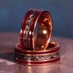 18k Gold Meteorite Core Purple Boxelder Band