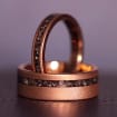 Couples Set | Rose Gold Meteorite | 18k Sandblasted Tungsten